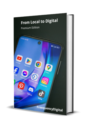 Smartphone screen displaying essential apps for digitizing a local business — Google Maps, Instagram, WhatsApp Business, and social media