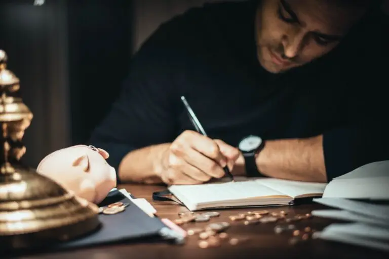 Man doing his finances thinking on future